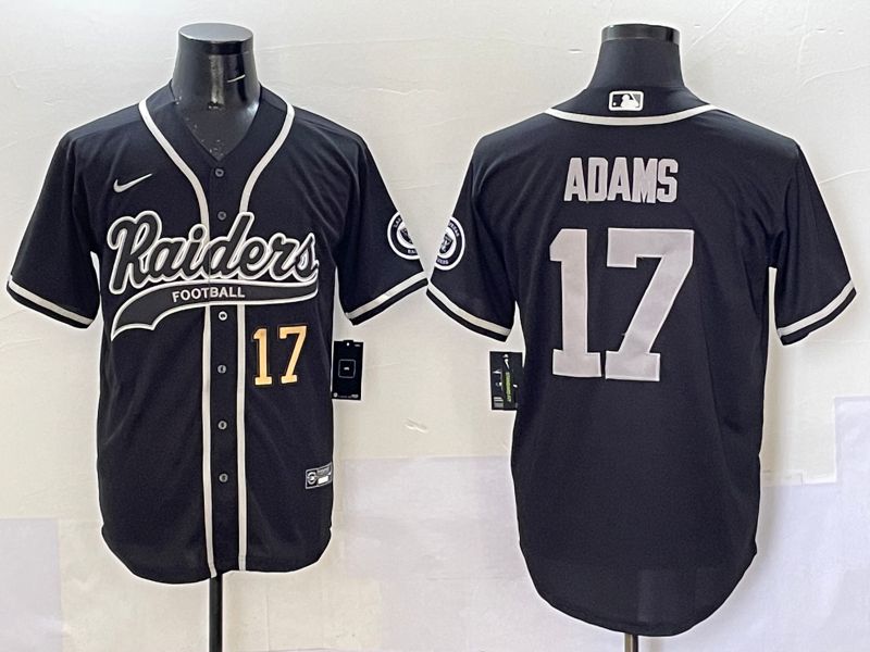 Men 2025 Oakland Raiders #17 Adams Black Joint Name Nike Limited NFL Jersey style 3